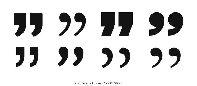 Quote vector illustration icon on white background.