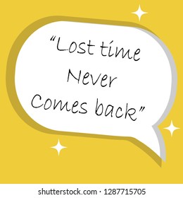 Quote Vector Illustration,lost Time Never Come Back