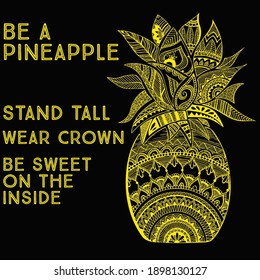 Quote vector with pineapple design