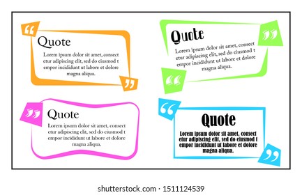 Quote vector template with placeholder for text in very creative design. Ready to edit design template. EPS 10 vector