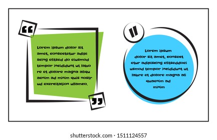 Quote vector template with placeholder for text in very creative design. Ready to edit design template. EPS 10 vector