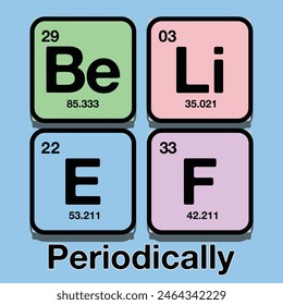 Quote written in funny periodic table style. Vector illustration for tshirt