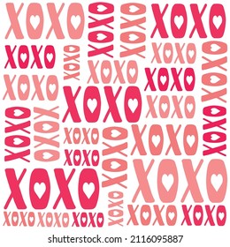 Quote - xo xo xo. Valentine lettering love collection. Hand drawn lettering with beautiful text about love. Perfect for valentine day, wedding and birthday card, stamp	