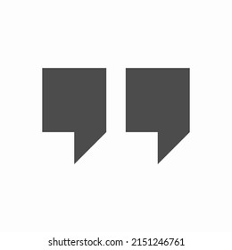 Quotemarks Outline, Speech Marks, Inverted Commas Or Talking Marks Set. Talk Bubble Speech Icon On White Background. Black Quote Mark, Quotation In Flat Design. Vector Illustration.