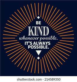 Quoter, design element, stock vector, be kind