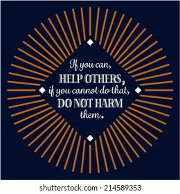 Quoter, design element, stock vector, help others