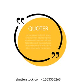 Quoter yellow color on white background. Vector illustration.