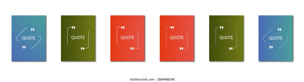 Quotes about anything. Speech bubbles in quotation marks of different shapes. Vector illustration.