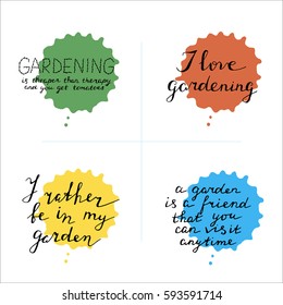 Quotes About Gardening With Bright Watercolor Drops.