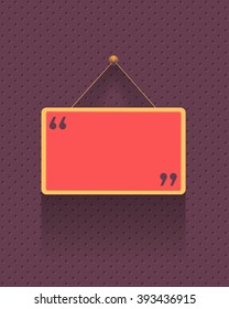 Quotes Banner, Long Shadow Style Flat Background