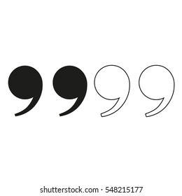 quotes  - black vector icon