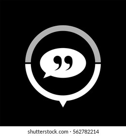 quotes  - black vector icon