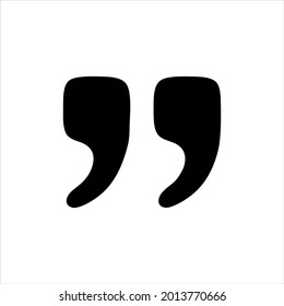 Quotes black vector icon on white background.