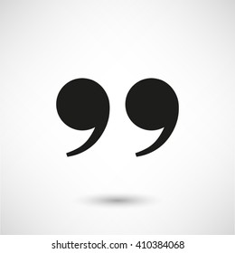 quotes - black vector  icon with shadow
