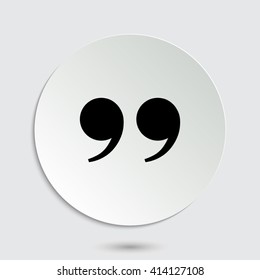 quotes - black vector  icon with shadow