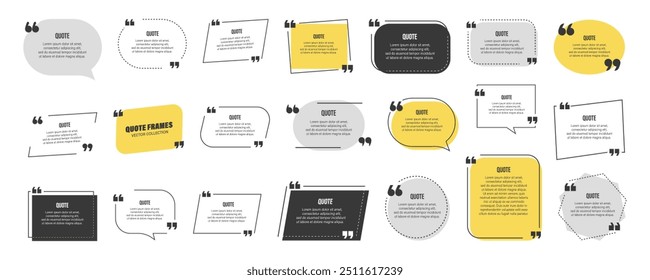 Quotes box frame set. Text fields for quotes.