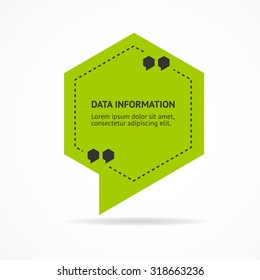 Quotes and Brackets Green Speech Bubbles. Short Marks. Vector illustration