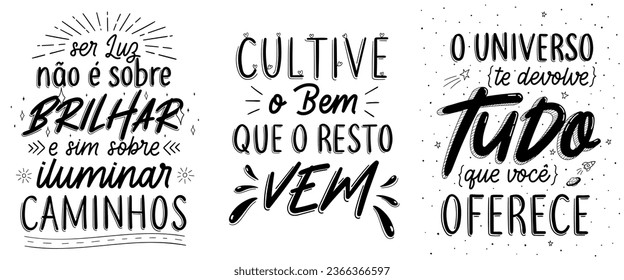 Zitate in brasilianischem Portugiesisch. Übersetzung - Ein Licht zu sein bedeutet nicht zu leuchten, sondern Lichtwege. - Kultivieren Sie das Gute und der Rest kommt. - Das Universum gibt Ihnen alles zurück, was Sie anbieten