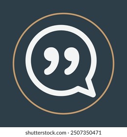 Quotes bubble trendy icon educated abstract vector illustration colorful artwork beautiful design.eps