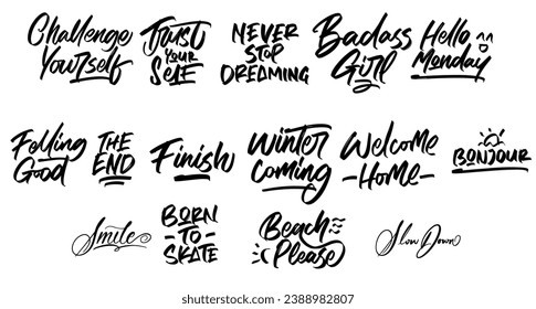 quotes bundle 2 collection set vector lettering. Inspirational typography. Motivational quote.