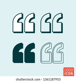 Quotes - citation comma sign. Quotation - double commas mark set. Vector illustration.