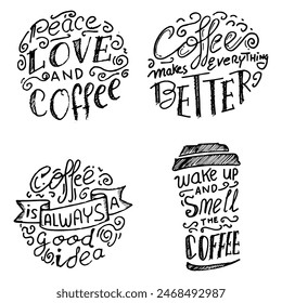 Quotes of Coffee doodle vector