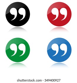 quotes - color vector icon