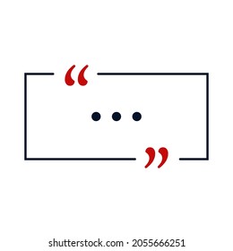 Citas. Designar texto. Diseño moderno, ilustración de iconos vectoriales en estilo plano.