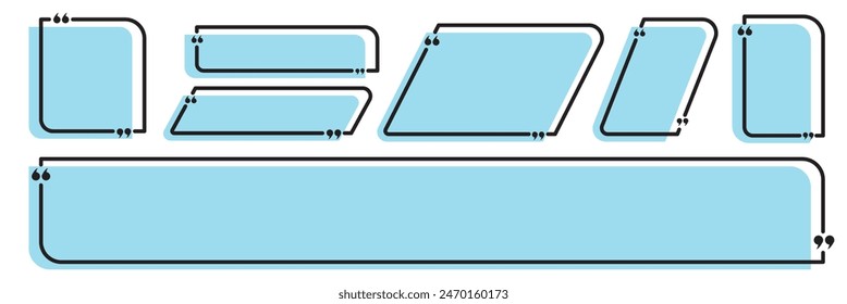 Quotes frames. Quotes frames set.  Quotation box frames with borders design for comment, title, citation, chat, blog, note, mark and info. Text border collection. 11:11