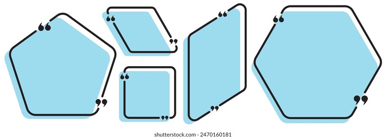 Quotes frames. Quotes frames set.  Quotation box frames with borders design for comment, title, citation, chat, blog, note, mark and info. Text border collection. 11:11