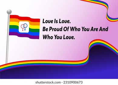 Quotes Gay Pride Flags LGBT rainbow logo icon vector suistable Pride Day and Month symbolism Background