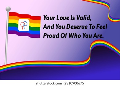 Quotes Gay Pride Flags LGBT rainbow logo icon vector suistable Pride Day and Month symbolism Background