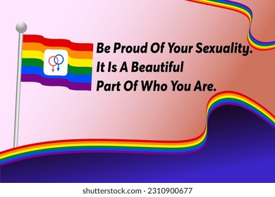 Quotes Gay Pride Flags LGBT rainbow logo icon vector suistable Pride Day and Month symbolism Background