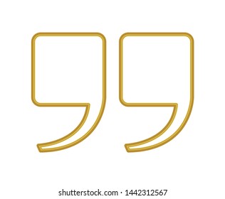 quotes gold  Icon,  golden vector