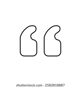Quotes icon Flat isolated outline sign