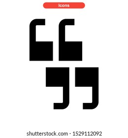 quotes icon isolated sign symbol vector illustration - high quality black style vector icons
