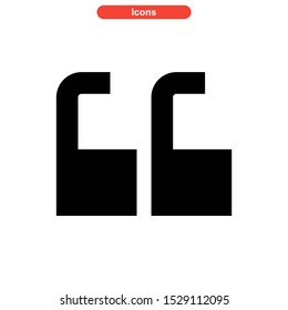 quotes icon isolated sign symbol vector illustration - high quality black style vector icons
