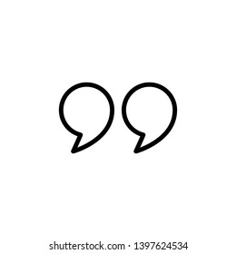 Quotes icon. Quotation mark black isolated symbols, vector illustration.