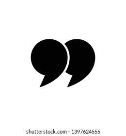 Quotes icon. Quotation mark black isolated symbols, vector illustration.