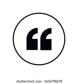 Quotes icon. Quotation mark black isolated symbols, vector illustration.