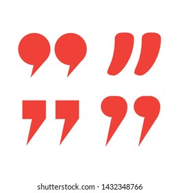 Quotes icon set. Quotation mark black symbols. Typographic Quote Template Bubble.