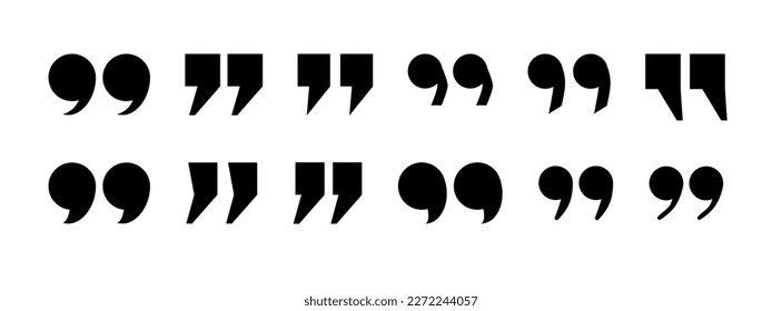 Quotes icon set. Quotation mark black symbols. vector