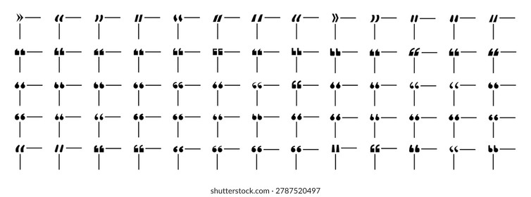 Quotes icon set. Quote symbol and mark quote. Quotemarks outline vector.