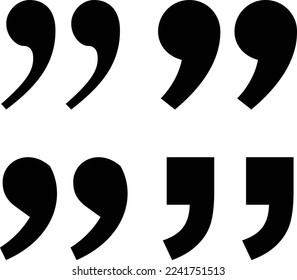 Quotes icon set vector . Quotation mark black isolated symbols