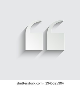 quotes  Icon with shadow on a grey background