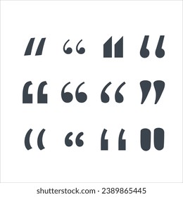 Quotes icon stock illustration, quotation mark symbols Quotes icon set, citation, and quotation symbol, Text or speech mark