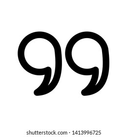 Quotes icon, Quotes symbol,  Flat design