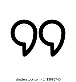Quotes icon, Quotes symbol,  Flat design