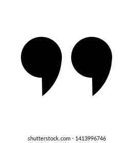 Quotes icon, Quotes symbol,  Flat design