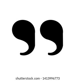 Quotes icon, Quotes symbol,  Flat design